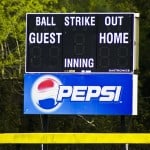 Net worth tracking demonstrated by a baseball scoreboard