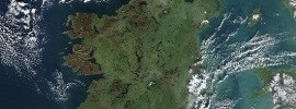 An aerial photo of Ireland, one of the most popular countries for corporate tax shelters.