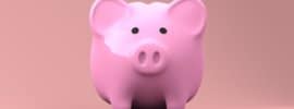 savings and frugality shown with a pink piggy bank