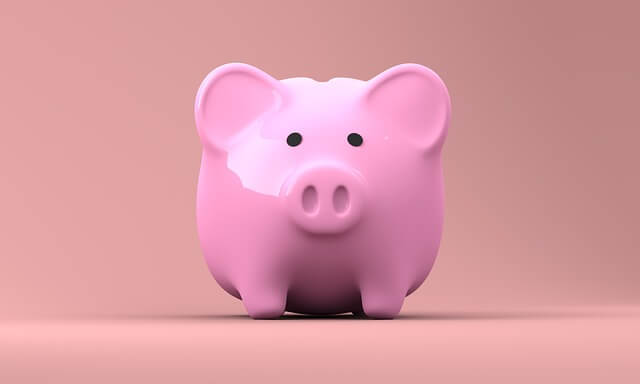 savings and frugality shown with a pink piggy bank