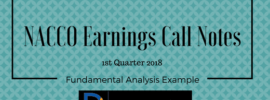 NACCO Earnings call notes title image for the 1st quarter of 2018.