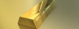 gold bar representing the gold produced by the gold mining business