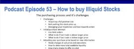 Podcast Episode 53: How to buy Illiquid Stocks Summary
