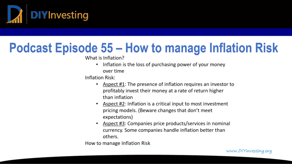 Podcast Episode 55 summary image: How to manage inflation risk