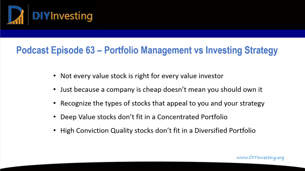 Episode 63 Summary Portfolio Management vs Investing Strategy