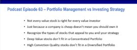 Episode 63 Summary Portfolio Management vs Investing Strategy