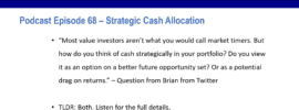 Podcast Episode 68 Summary page for Strategic Cash Allocation Question