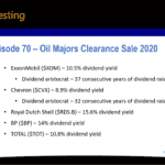 Podcast Episode 70 Summary - Oil Majors Clearance Sale 2020 including ExxonMobil, Chevron, Royal Dutch Shell, BP, and TOTAL.