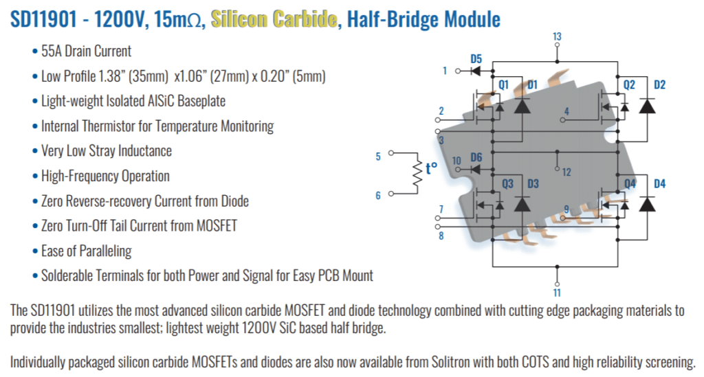 Solitron Devices Product Image for new Silicon Carbide line