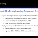 Episode 72 Summary Binary Investing Outcomes during Coronavirus with a focus on the difference between a normal statistical distribution and a bimodal distribution of results