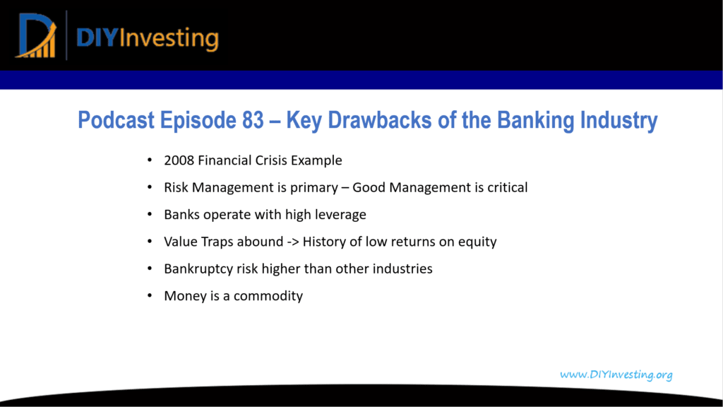 Podcast episode 83 summary image on the Key drawbacks of the banking industry