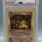 Charizard Pokemon Collectible Trading Card Graded PSA 9 Holographic First Edition