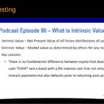 Podcast episode 90 summary. What is intrinsic value? Extrinsic value is also discussed