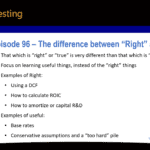 Podcast episode 96 summary slide: The difference between 
