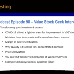 Podcast episode 98 - Value Stock Geek Interview - Wonderful Companies at Wonderful Prices