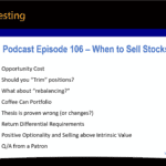 Podcast episode 106 when to sell stocks.