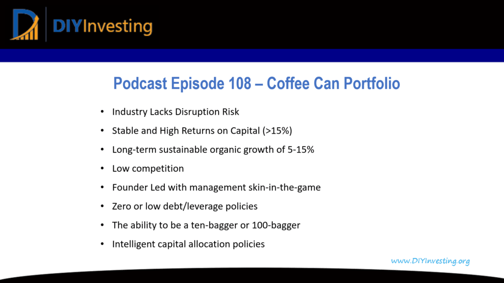 Podcast Episode 108 Coffee Can Portfolio Investing Strategy