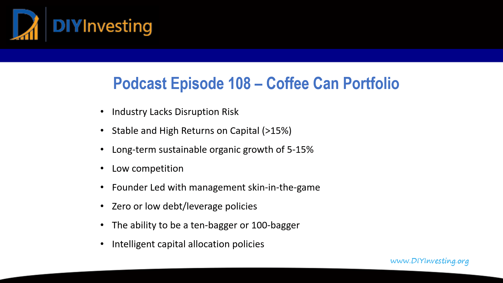 108 Coffee Can Portfolio Investing DIY Investing