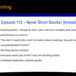 Podcast episode 112 - Never short stocks (A key investing rule)