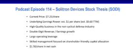 Podcast Episode 114 - Solitron Devices Stock Thesis (SODI)