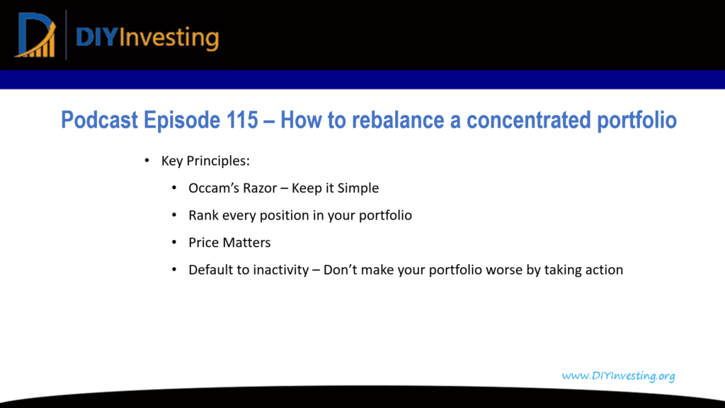 Podcast Episode 115 - How to rebalance a concentrated portfolio