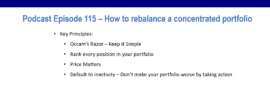 Podcast Episode 115 - How to rebalance a concentrated portfolio