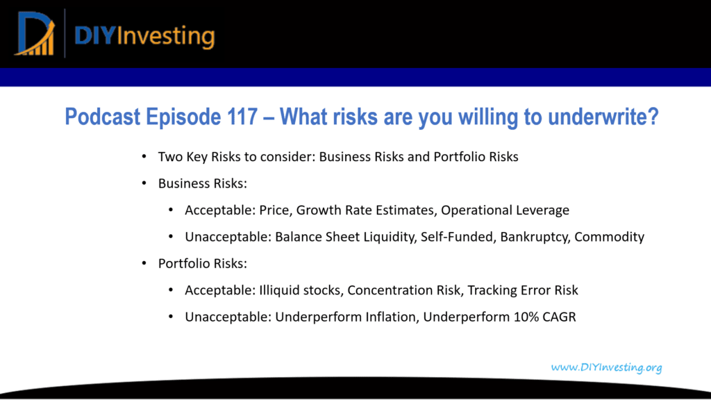 Podcast episode 117 - What risks are you willing to underwrite