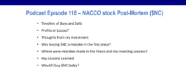 Podcast Episode 118 - NACCO stock post-mortem analysis on what went wrong in my investment